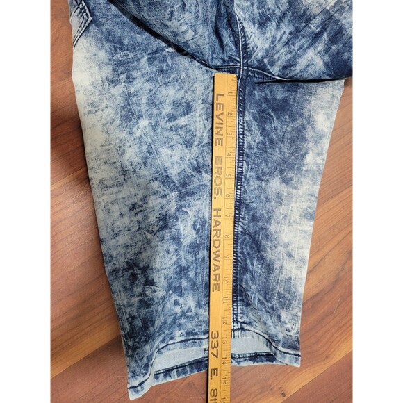 Smoke Rise Men’s Blue Acid Wash Tie Dye Jean Shorts - 40(Inseam 13") - Picture 7 of 8